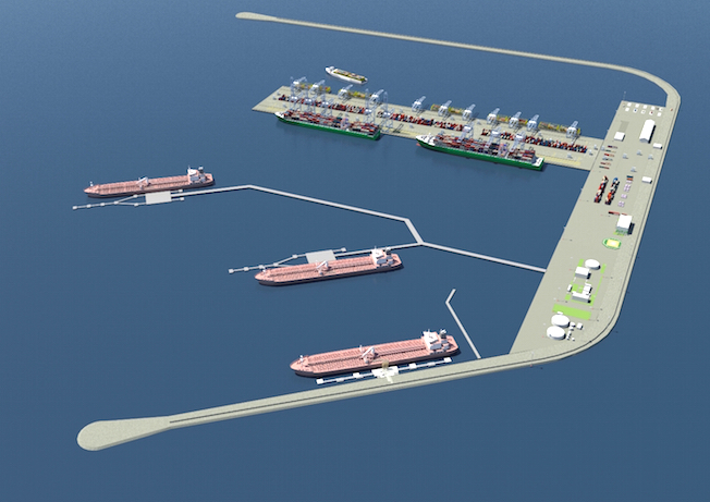 Rendering del porto