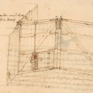 Sketch of a miter gate by Leonardo Da Vinci ca 1490 Codex Atlanticus C Veneranda Q320